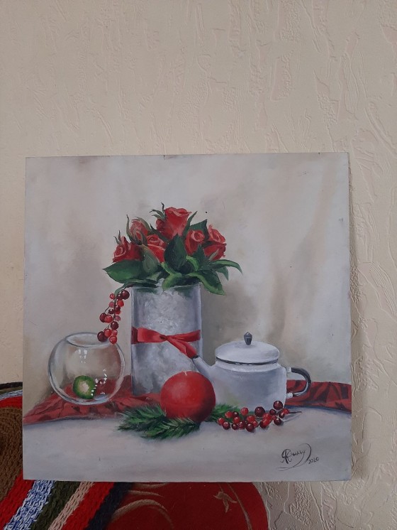 Картина маслом Розы