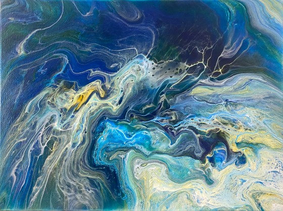 Картина акрилом Ветер океана и его обитатели