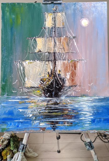 Картина маслом Корабль призрак