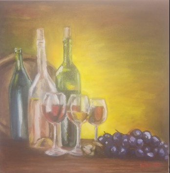 Картина маслом "Three wines" 