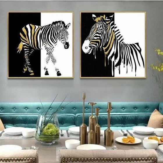 Картина акрилом Зебра
