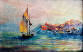 Картина маслом Лодочка