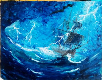 Картина маслом Гроза