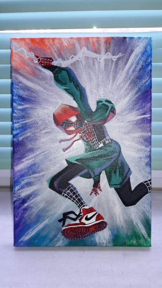 Картина акрилом Spiderman 