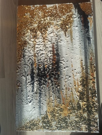 Картина акрилом Абстракция с золотом