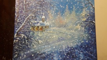Картина маслом Снег