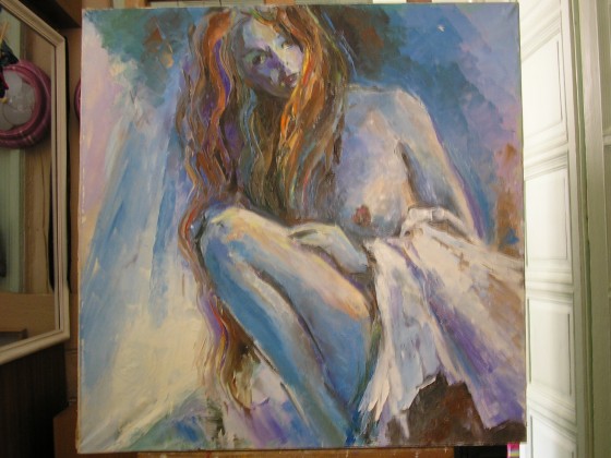 Картина маслом Высокая девушка с шевелюрой цвета льна