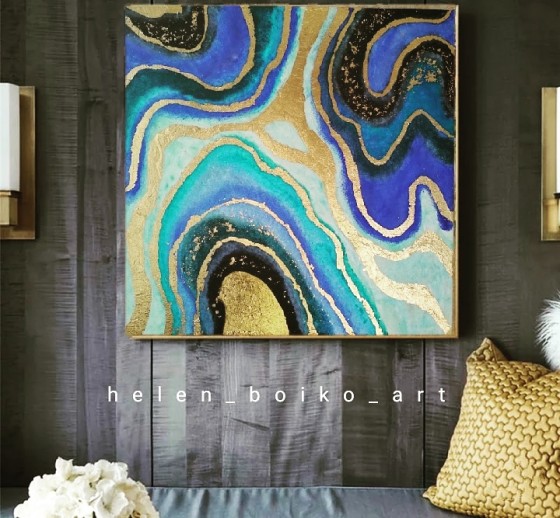 Картина акрилом turquoise dream