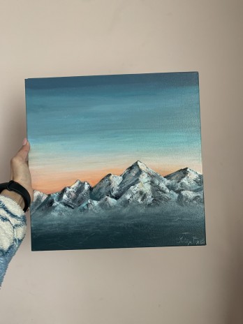 Картина акрилом Mountain sunset 