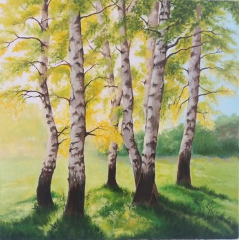 Картина маслом Березы