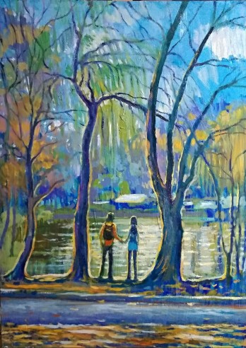 Картина маслом Осенняя любовь