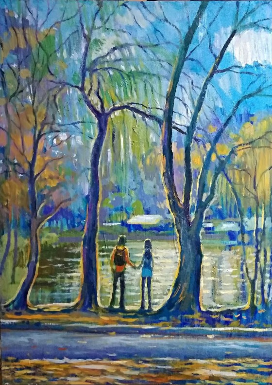 Картина маслом Осенняя любовь