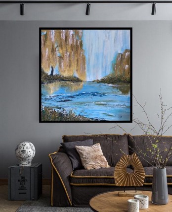 Картина акрилом Золотые ивы