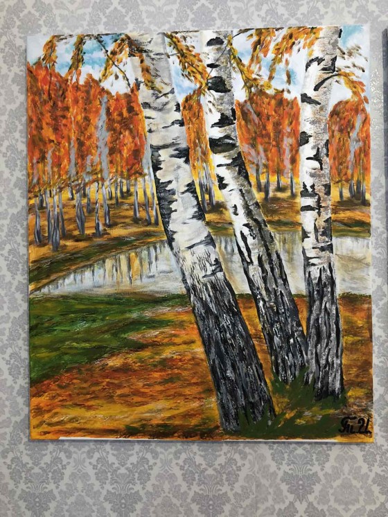 Картина акрилом Осінь