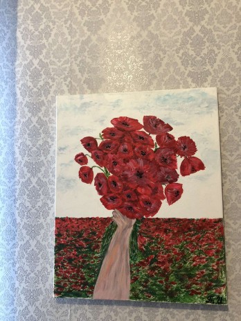 Картина акрилом Маки