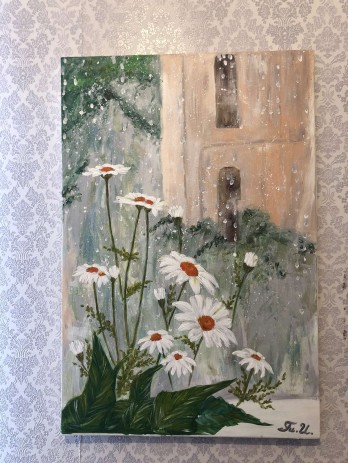 Картина акрилом Ромашки