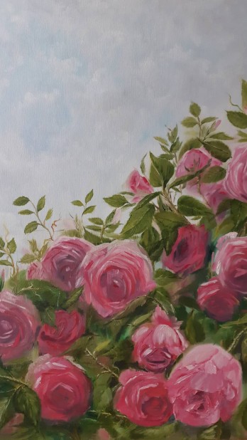 Картина маслом Июльские розы