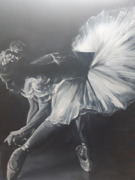 Картина маслом Белый лебедь 