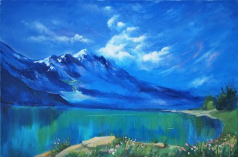 Картина маслом Альпи