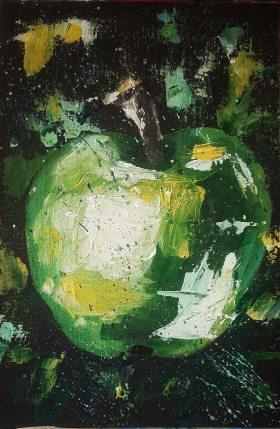Картина акрилом Сочное яблоко 