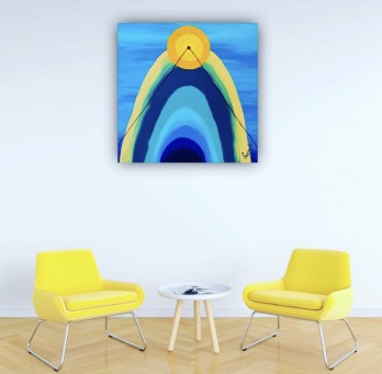 Картина акрилом Блакитна гора