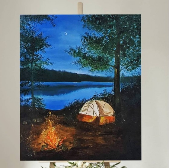 Картина маслом Ночная рыбалка