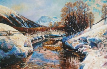 Картина маслом Весна пришла.