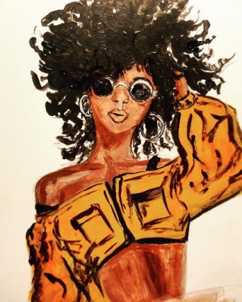 Картина акрилом Афро