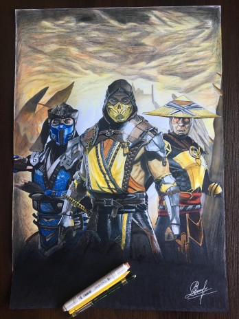 Картина карандашом Mortal Kombat 11