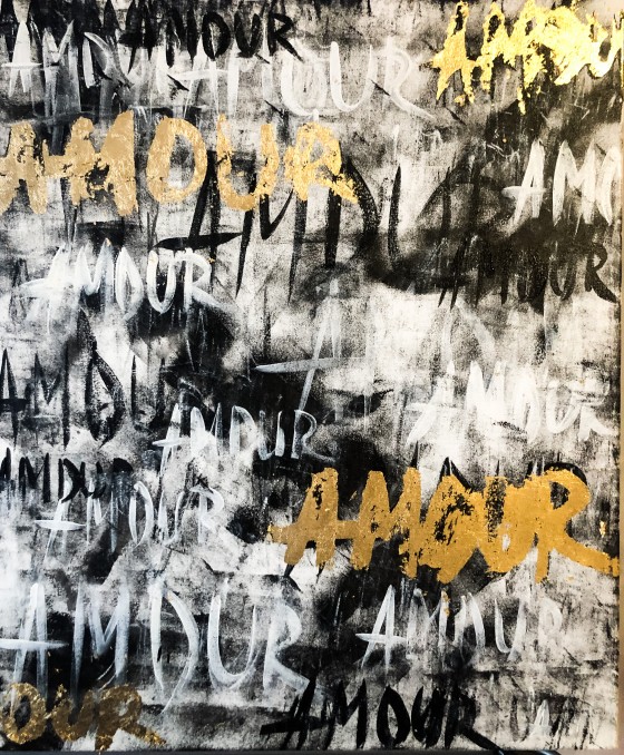 Картина акрилом Amour Gold