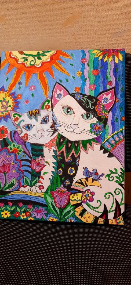 Картина акрилом Сказочные кошечки