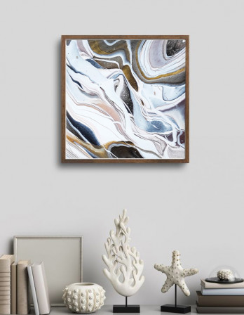 Картина акрилом Картина в технике Fluid Art, абстракция, 35 x 35 см